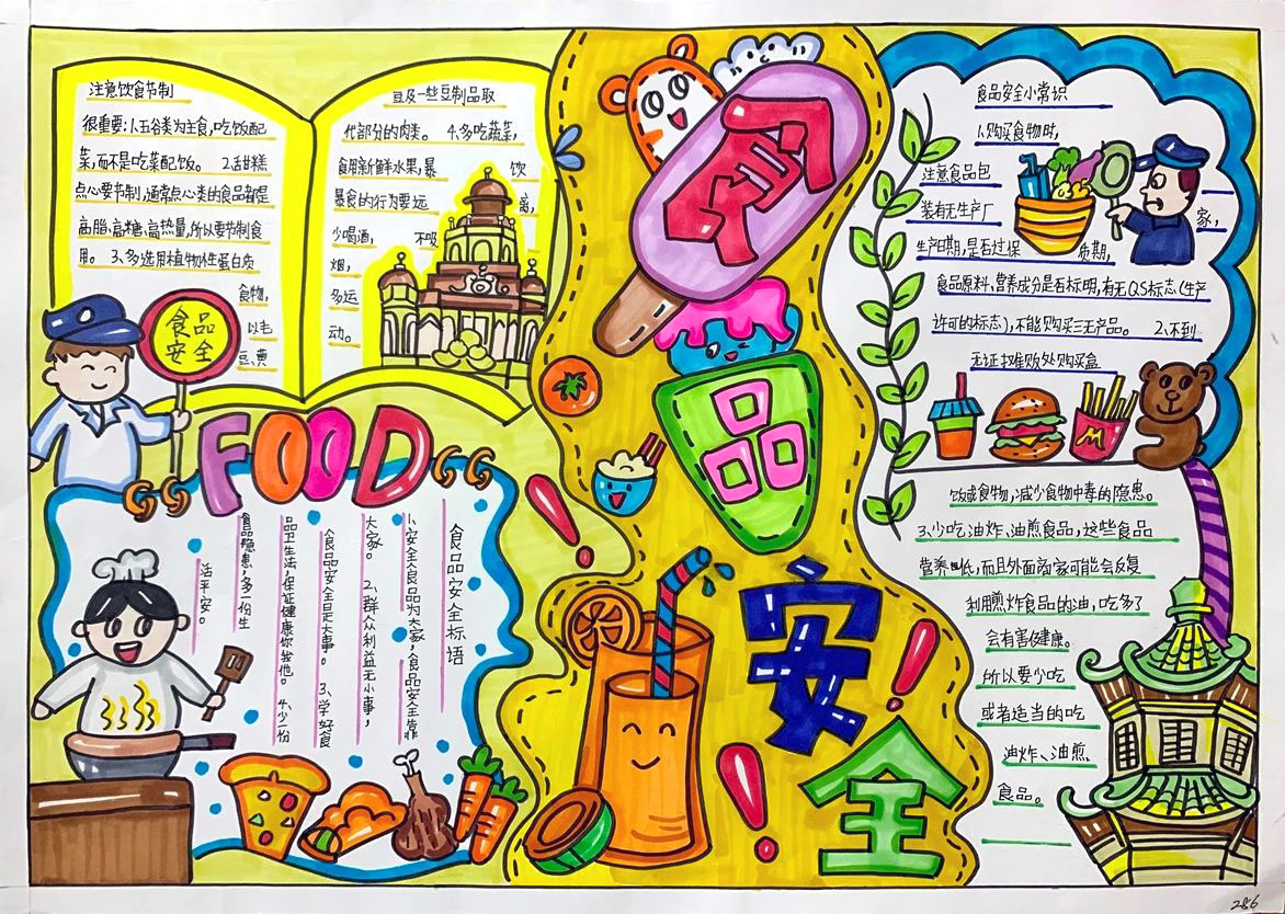 初中食品安全教育手抄报一等奖作品-图1
