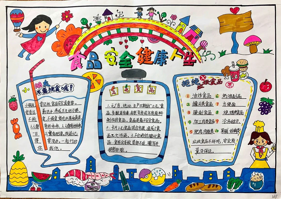 食品安全伴校园手抄报作品欣赏-图4
