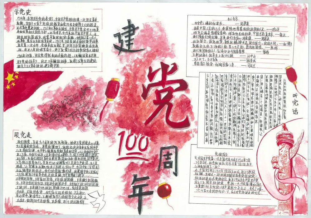 “学党史跟党走听党话”主题手抄报-图1