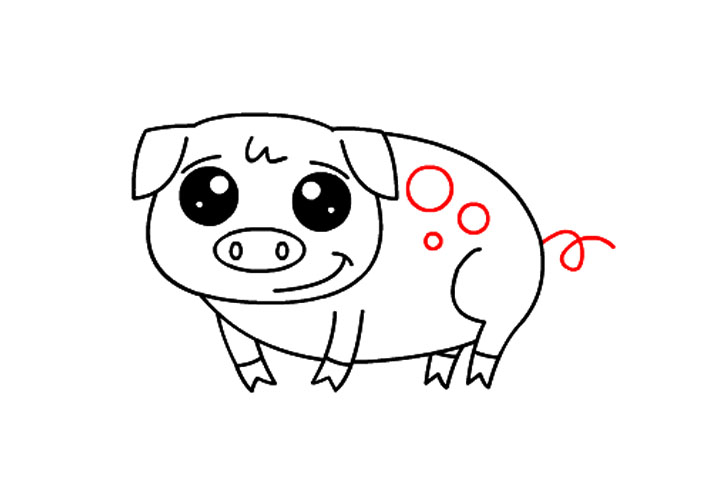如何画可爱小猪-图12