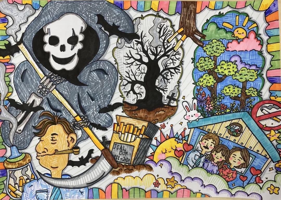 无烟日主题儿童画优秀作品-图7