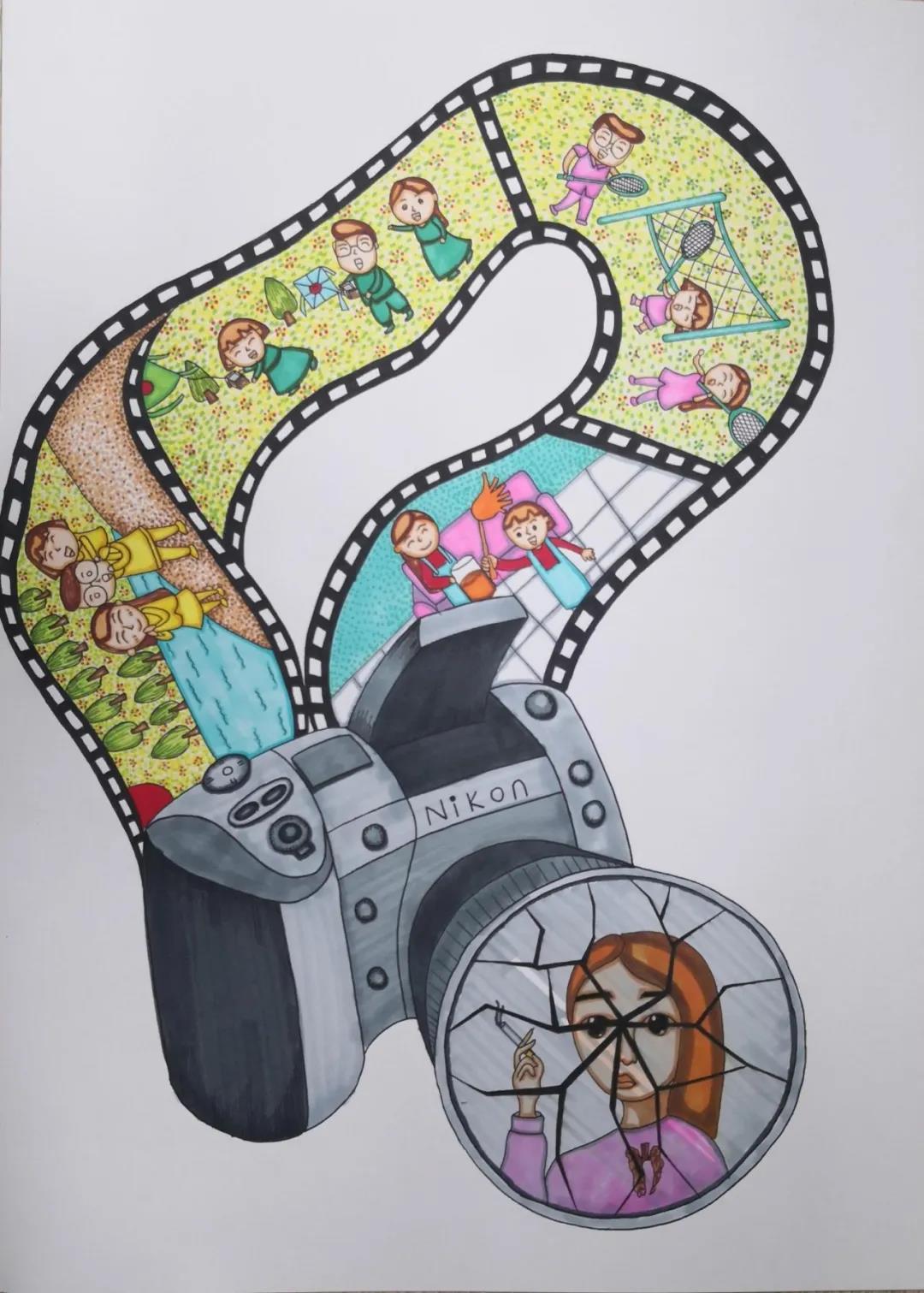 无烟日主题儿童画优秀作品-图11