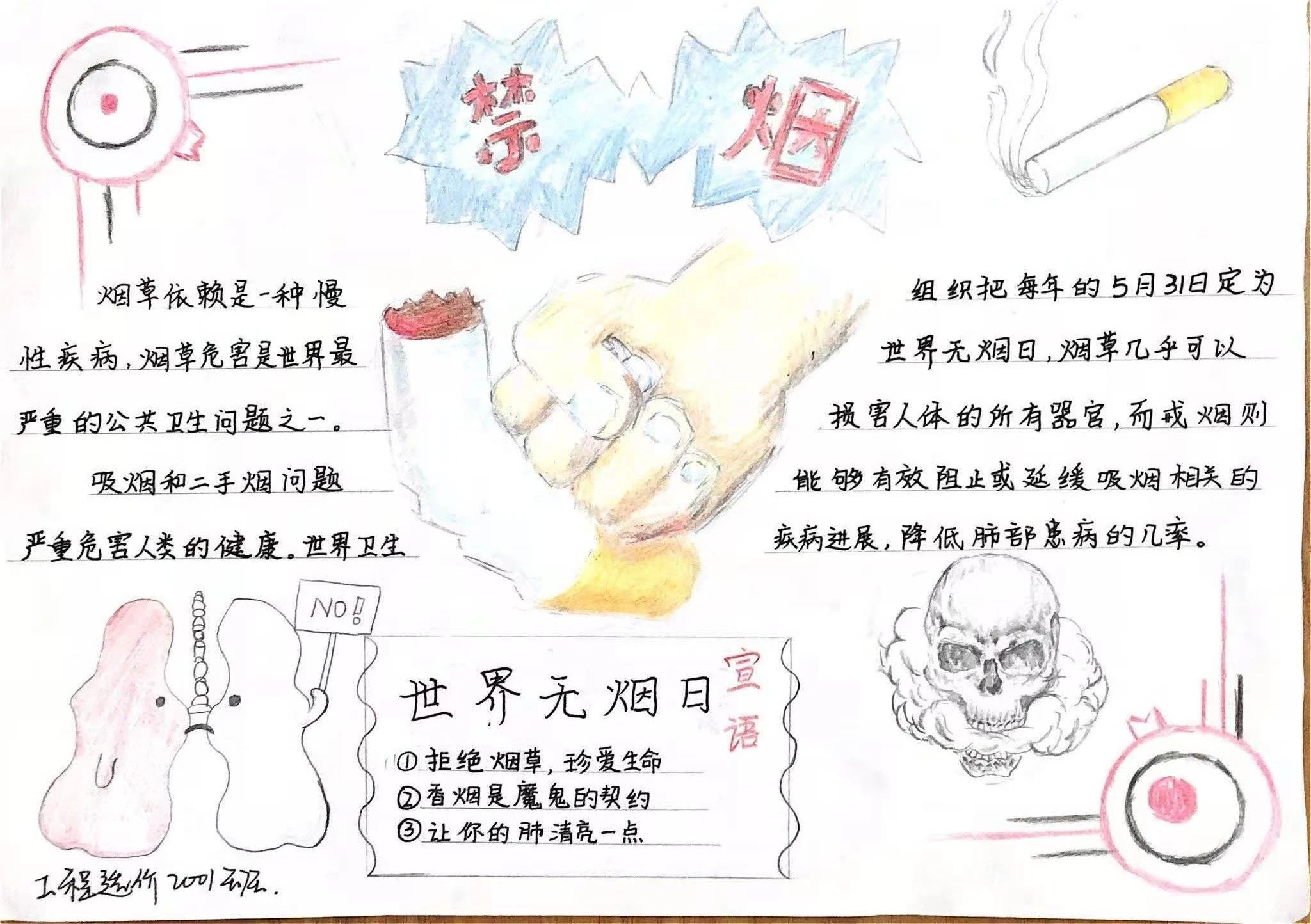 小学生无烟校园手抄报获奖作品-图9
