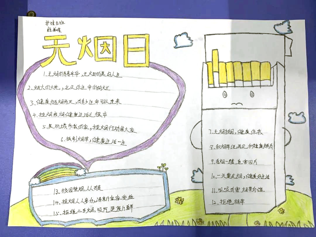 三年级的世界无烟日手抄报作品-图11