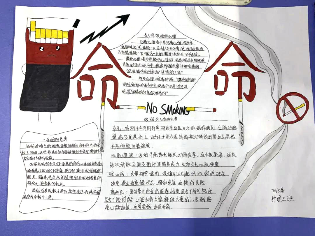 三年级的世界无烟日手抄报作品-图13