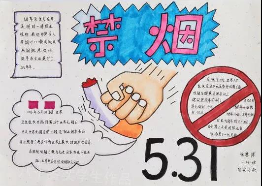 “小手牵大手 共同来禁烟”主题手抄报-图15