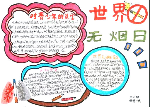 “小手牵大手 共同来禁烟”主题手抄报-图18