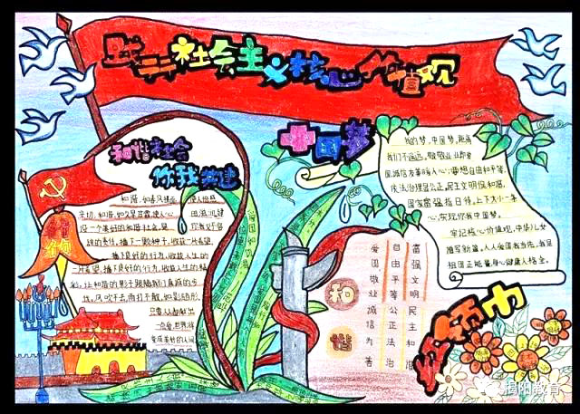 社会主义核心价值观手抄报获奖作品-图1