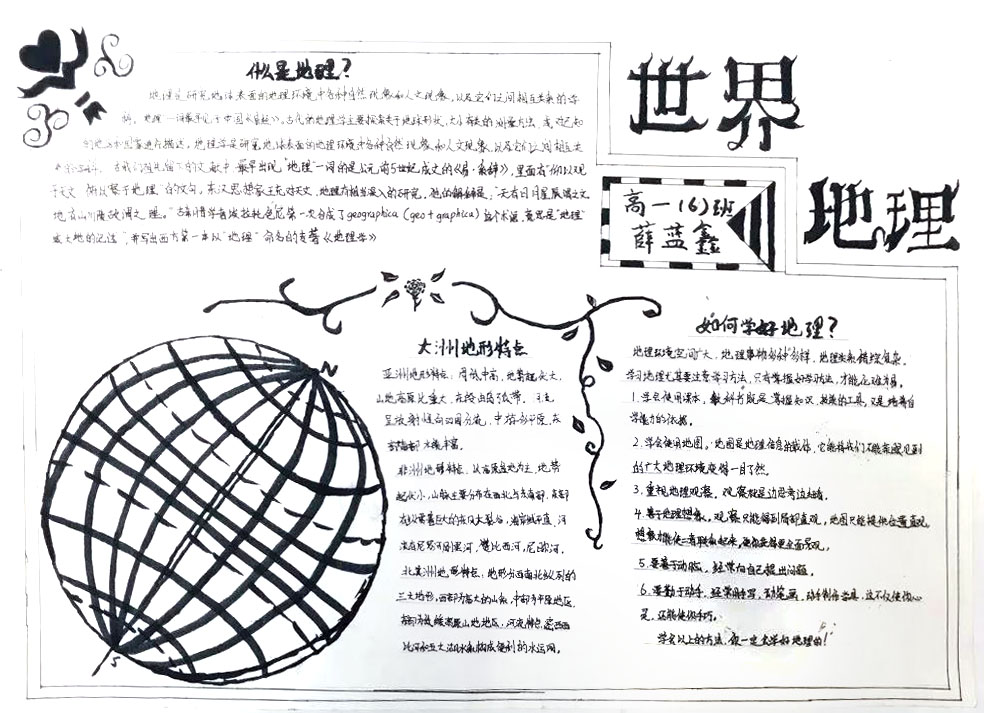 初二年级地理知识手抄报图片-图1