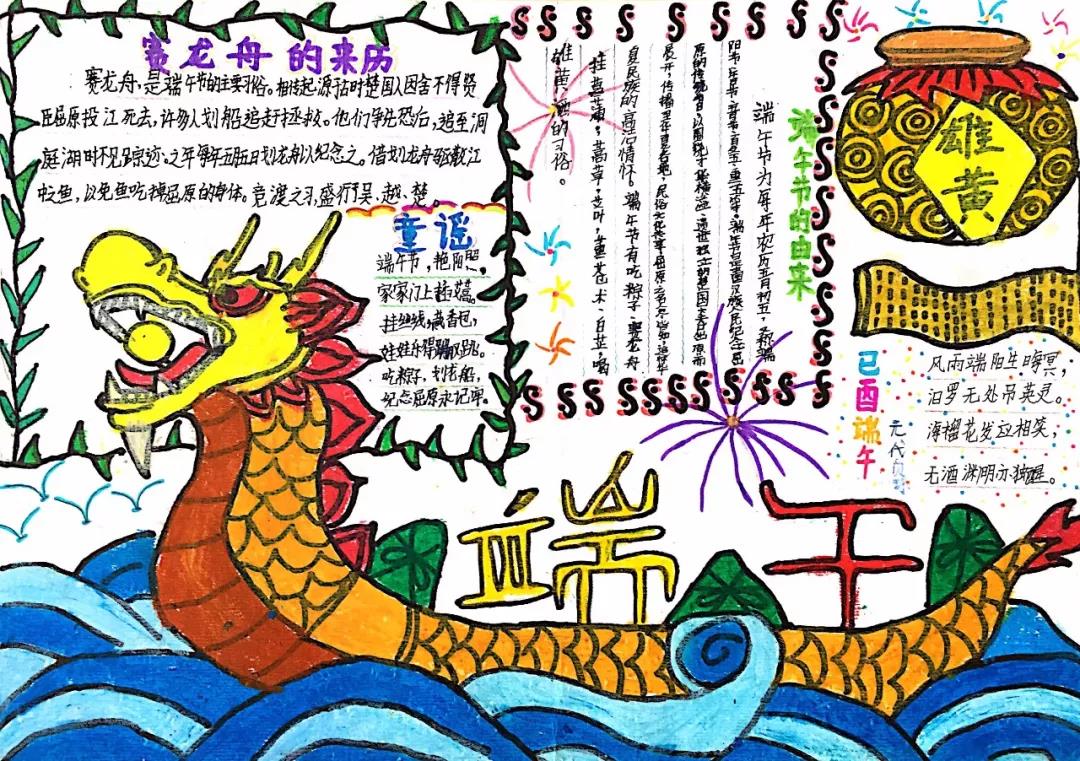 三张简单漂亮的端午节手抄报模板-图3