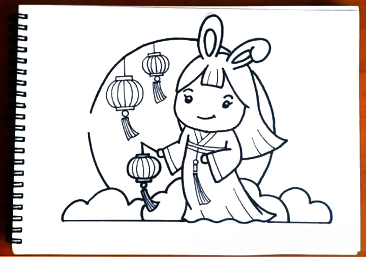 中秋月儿圆 中秋节主题儿童画教程-图11