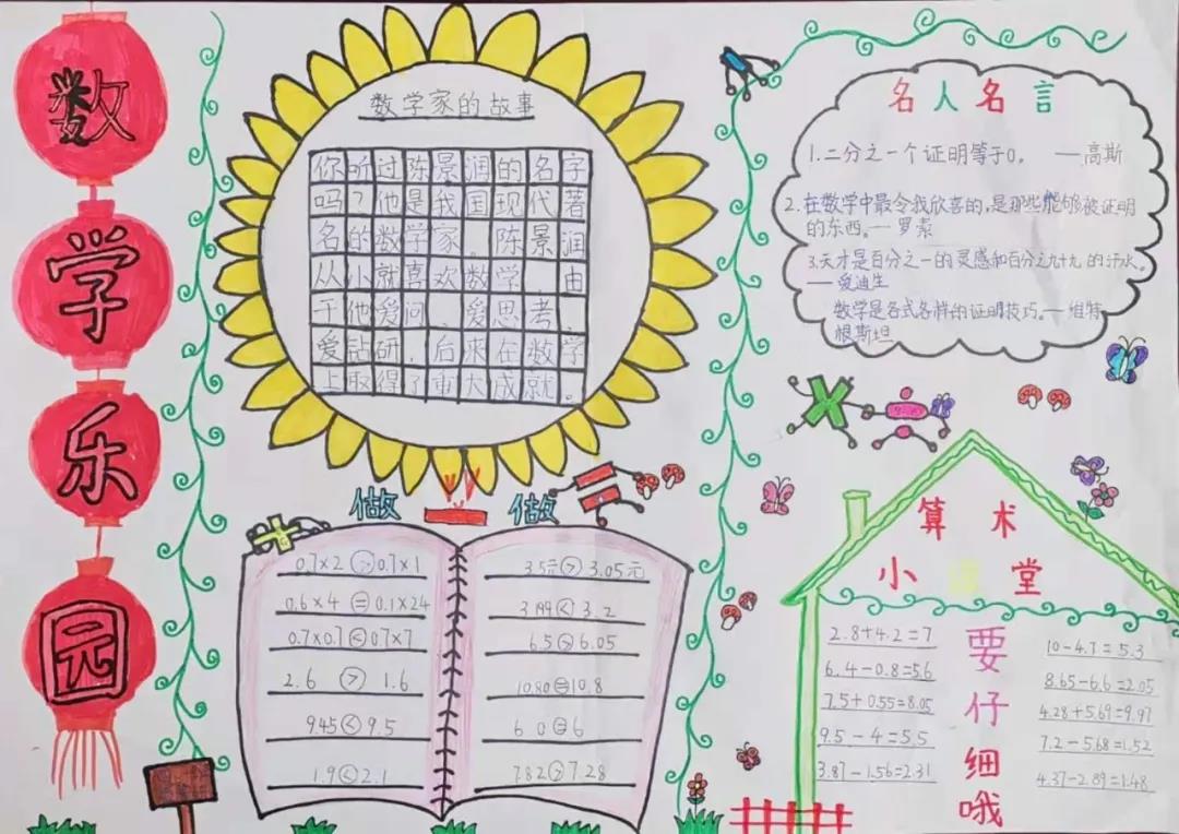数学乐园手抄报版面设计图-图6