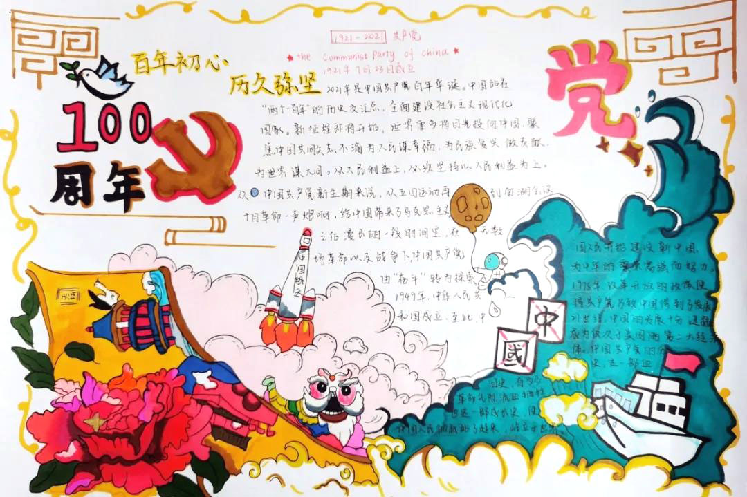 “传承红色基因，献礼建党百年”主题手抄报-图5