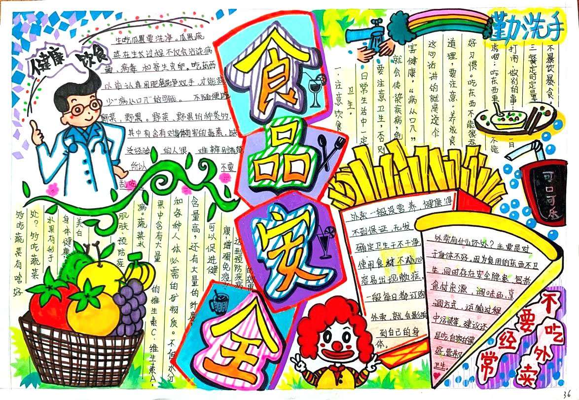食品安全伴校园手抄报作品欣赏-图1