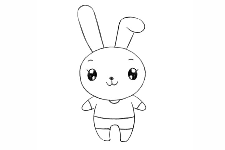 一只可爱的小白兔简笔画-图6