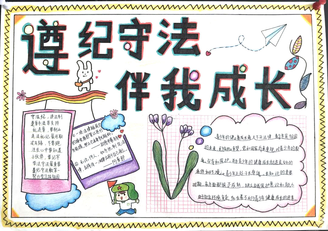 遵纪守法手抄报简单又漂亮-图9