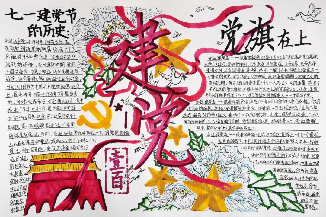 “庆建党百年，传承红色记忆”手抄报-图4