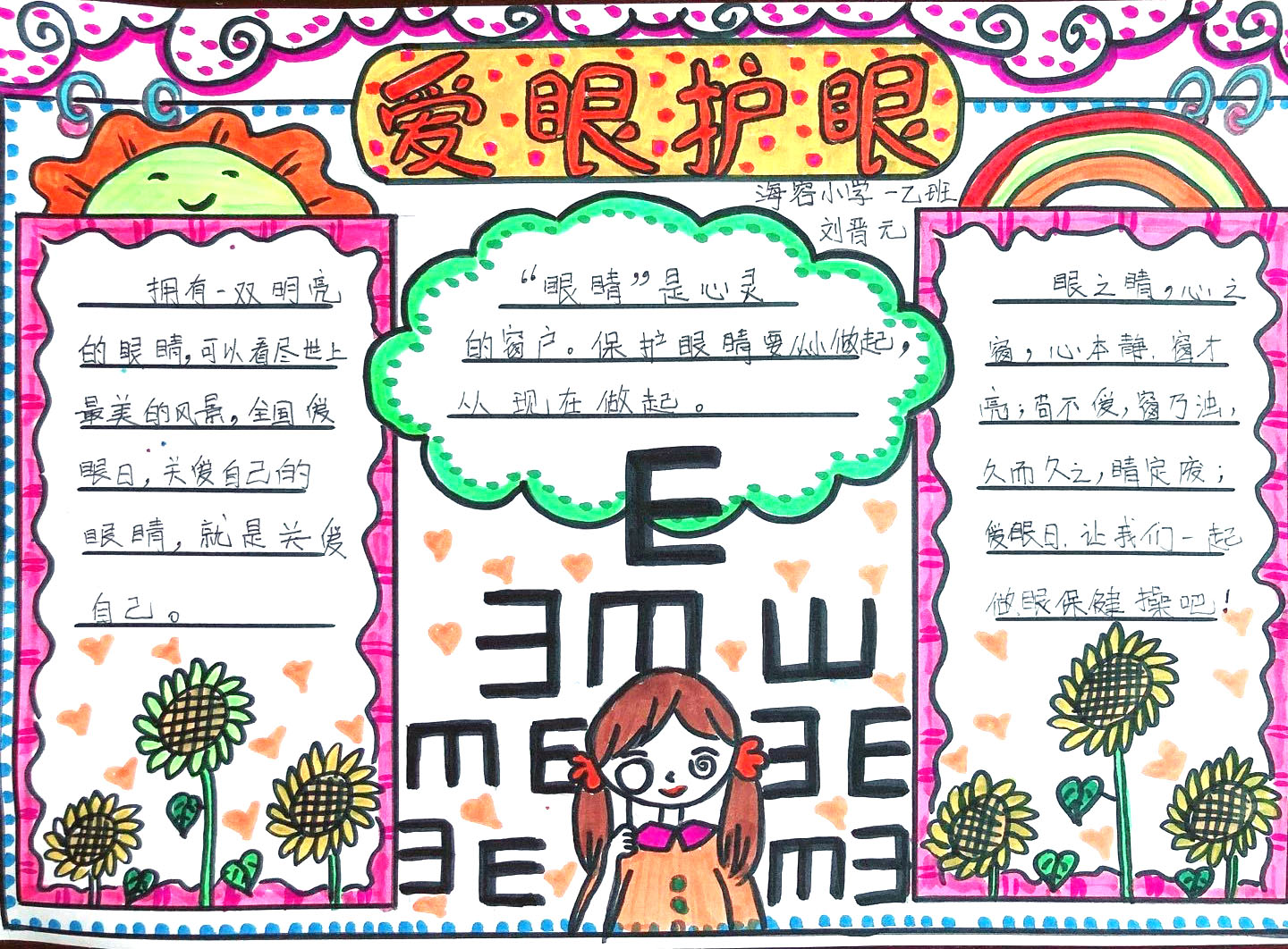 五年级爱眼护眼手抄报简单又漂亮-图3