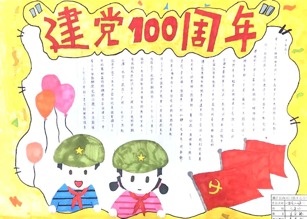 喜迎建党100周年手抄报图片-图1