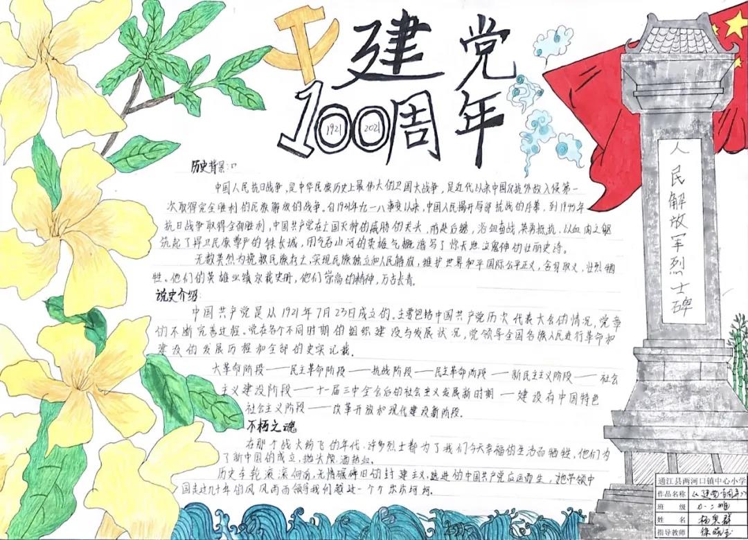 喜迎建党100周年手抄报图片-图5