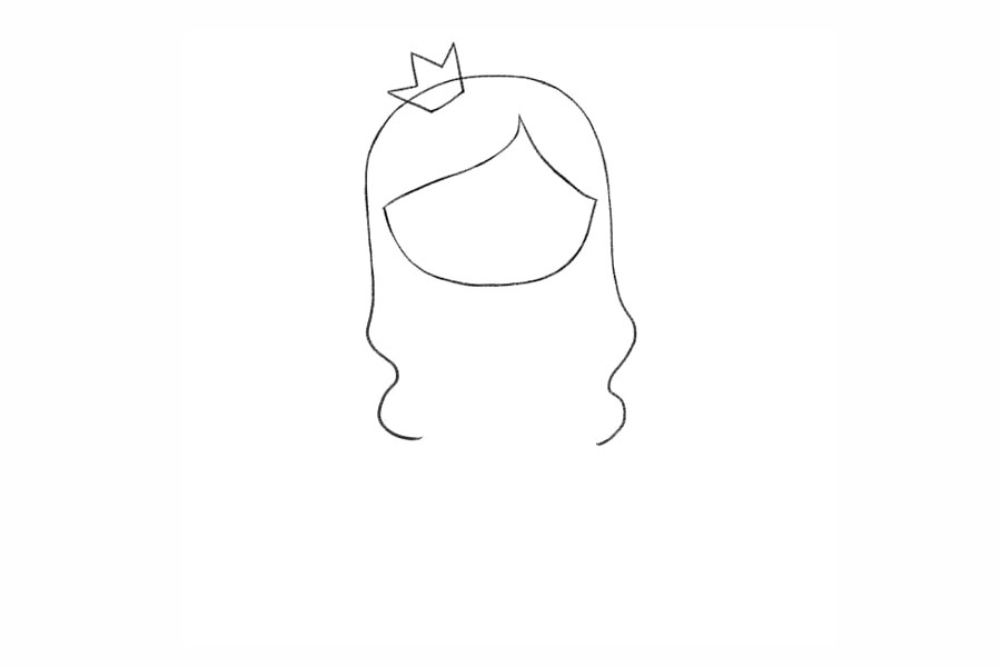 美丽的金发碧眼小公主简笔画-图3