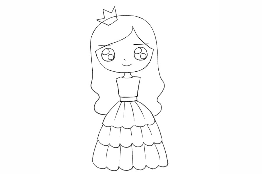 美丽的金发碧眼小公主简笔画-图6