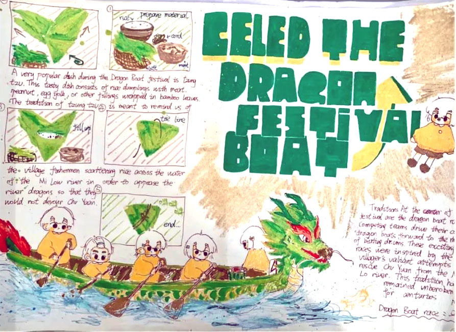 6张漂亮的端午节英语手抄报-图1