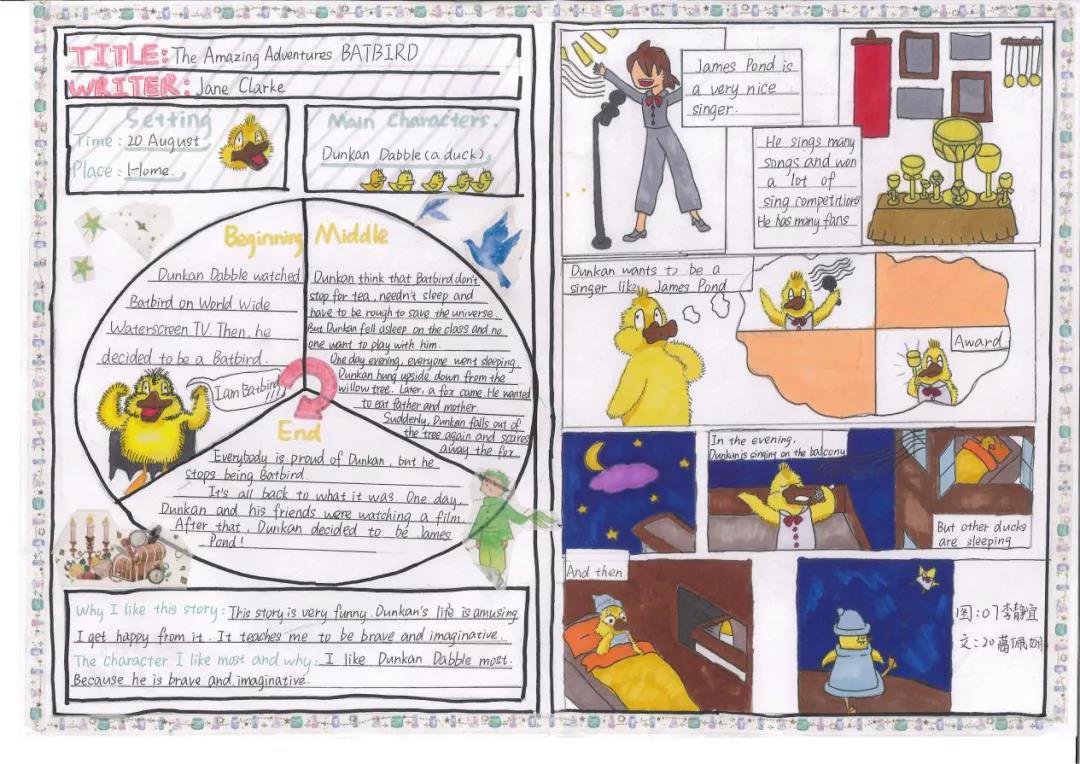 “快乐阅读、创意暑假”英语手抄报-图8