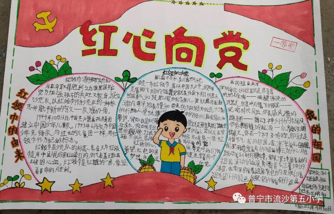 红心向党迎百年华诞手抄报-图1