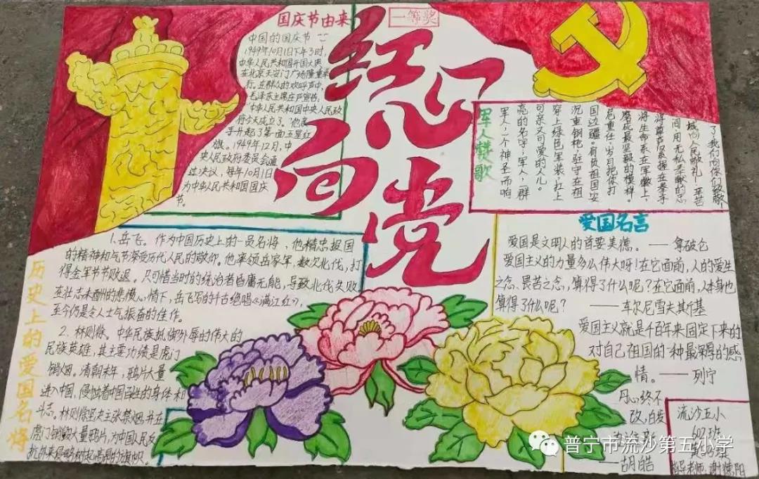 红心向党迎百年华诞手抄报-图10