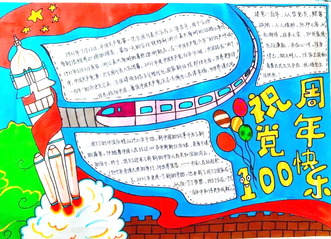 我爱祖国我爱党手抄报-图1