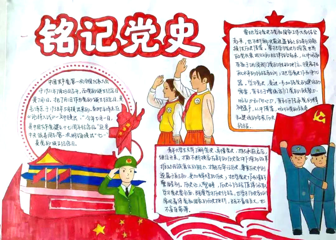 祝党100周年快乐主题手抄报-图2