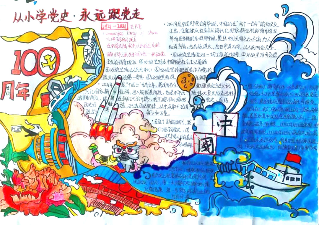 祝党100周年快乐主题手抄报-图7