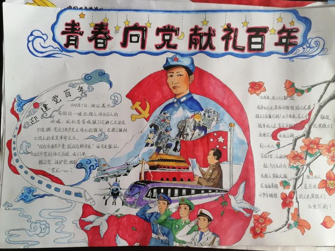 不忘初心，礼赞百年手抄报-图11