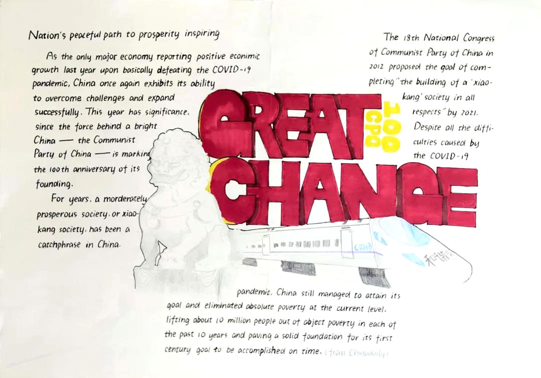 建党100周年英语手抄报-图6