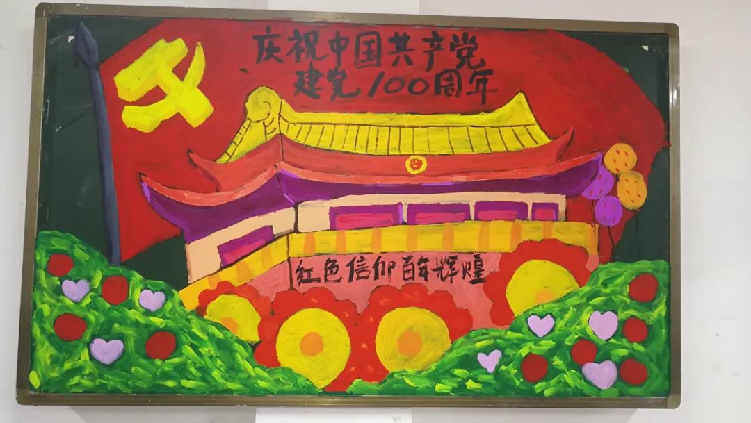 “纪念中国共产党建党100周年”主题板报-图1