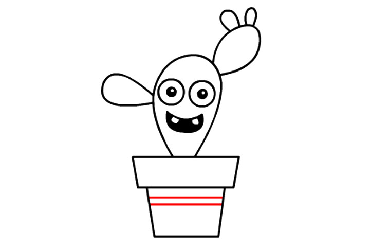 有趣的卡通仙人掌简笔画-图10