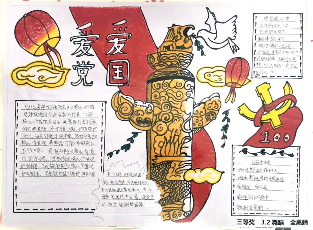 幼儿园庆党建百年的手抄报简单又漂亮-图3