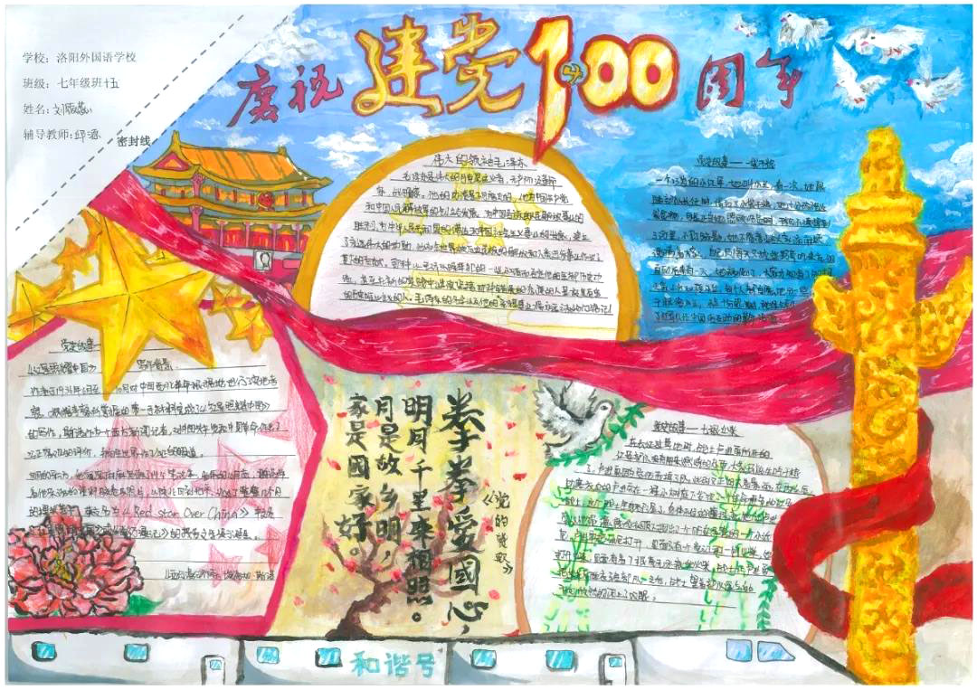 党史记心间 初中生建党百年手抄报-图2