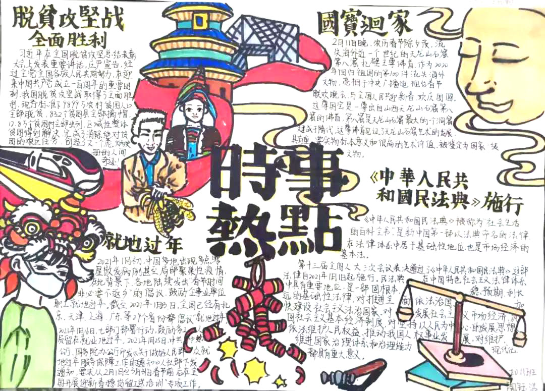 心系国家事 共圆中国梦 时事政治手抄报-图1