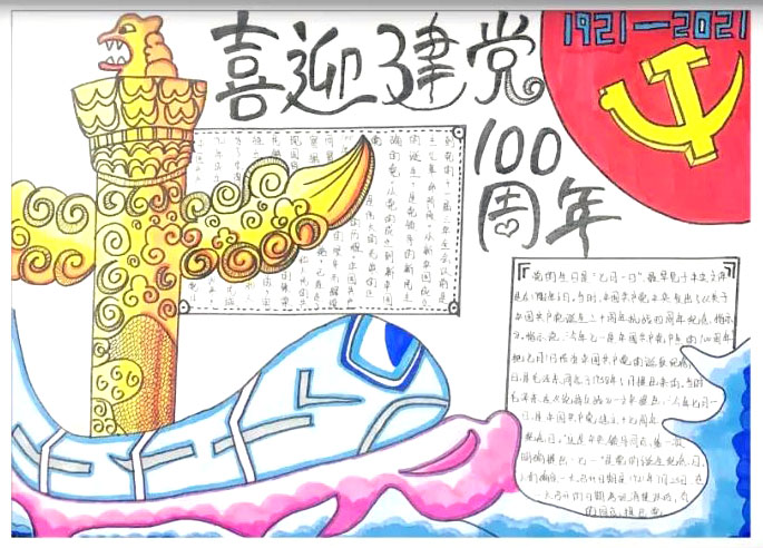 青春向党 献礼百年手抄报-图5