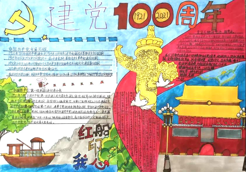 “青春向党，筑梦未来”主题手抄报-图5