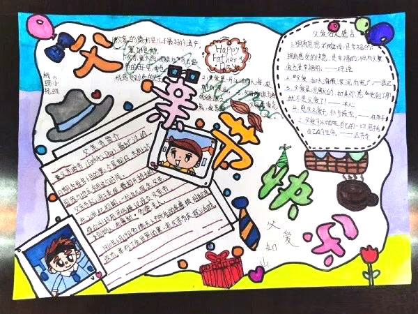 父亲节快乐手抄报简单漂亮-图1