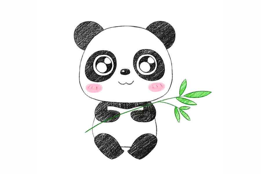 国宝大熊猫简笔画