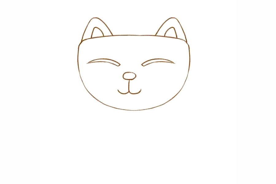 可爱的喵星人简笔画画法-图3