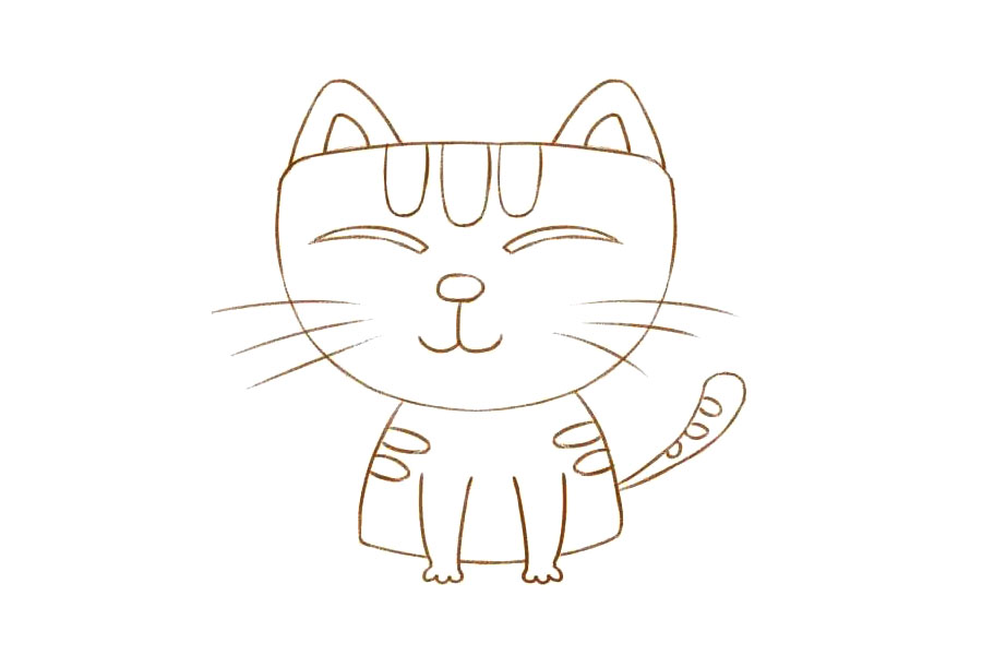 可爱的喵星人简笔画画法-图7