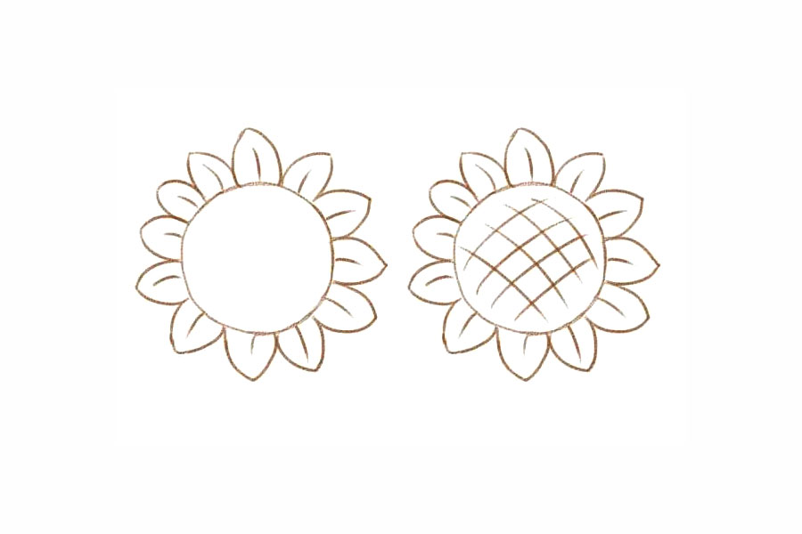 美丽的向日葵花简笔画-图2