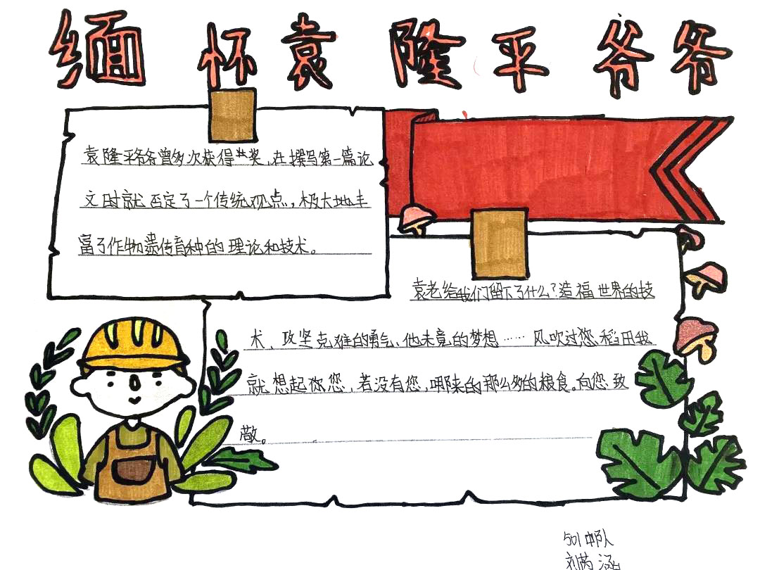 禾下乘凉梦-缅怀袁隆平爷爷手抄报-图5