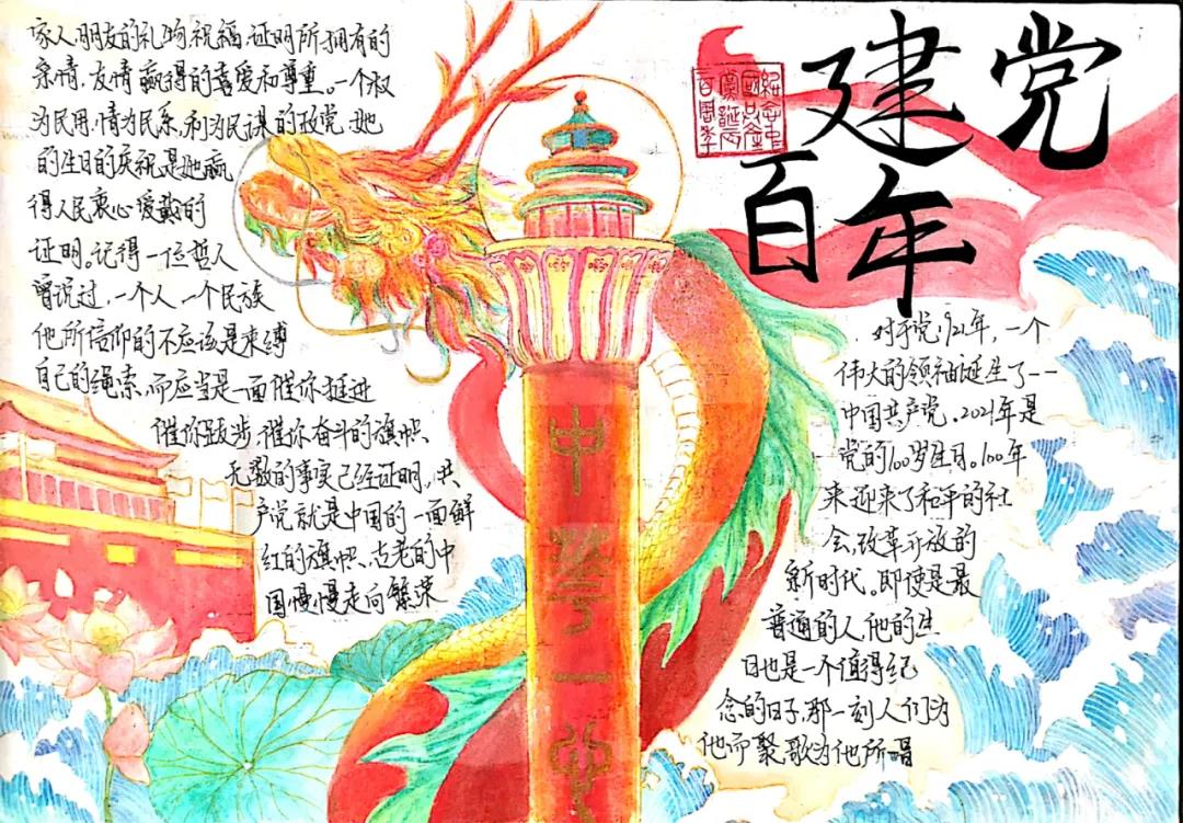 “童心向党，犇腾向前”手抄报-图8