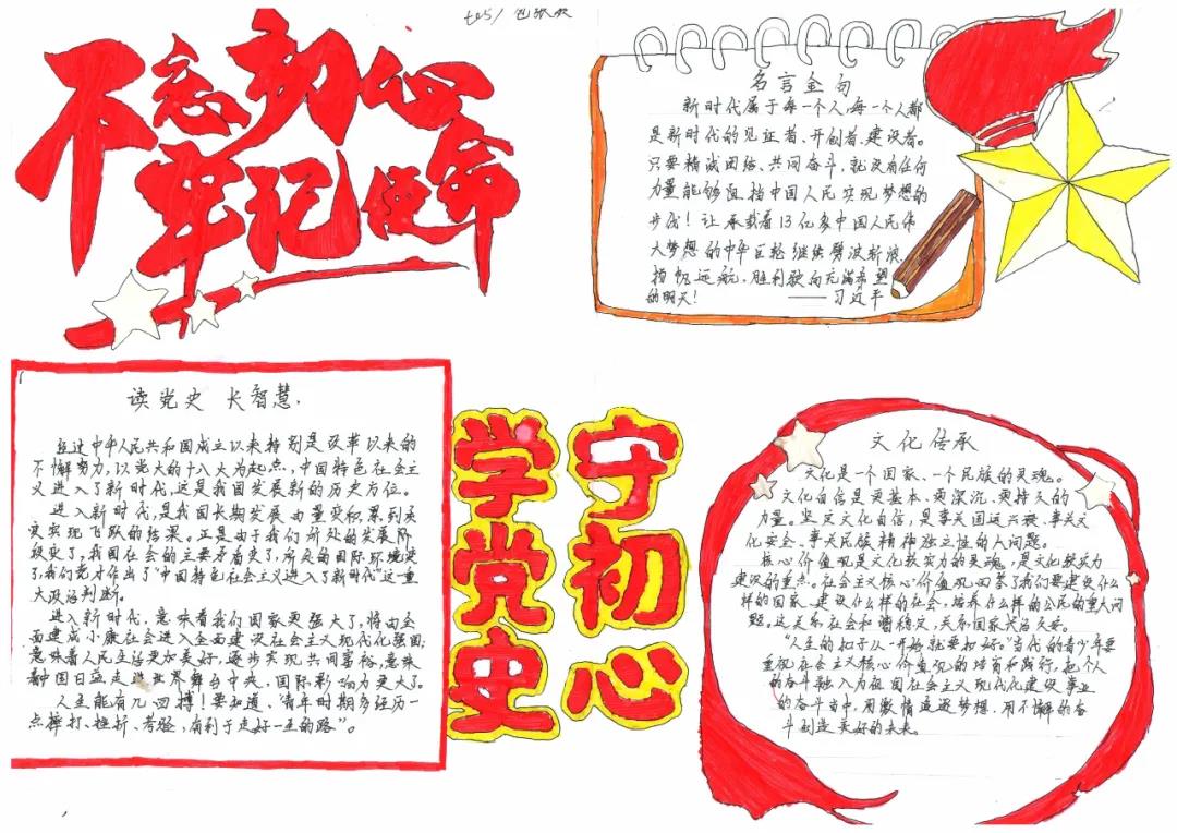 初二学党史跟党走手抄报图片-图4